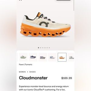 On cloudmonster running shoes